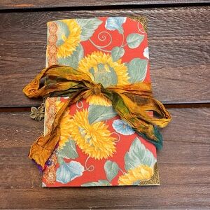 Handmade Blank Junk Journal Sunflowers Boho Hard Cover Pockets